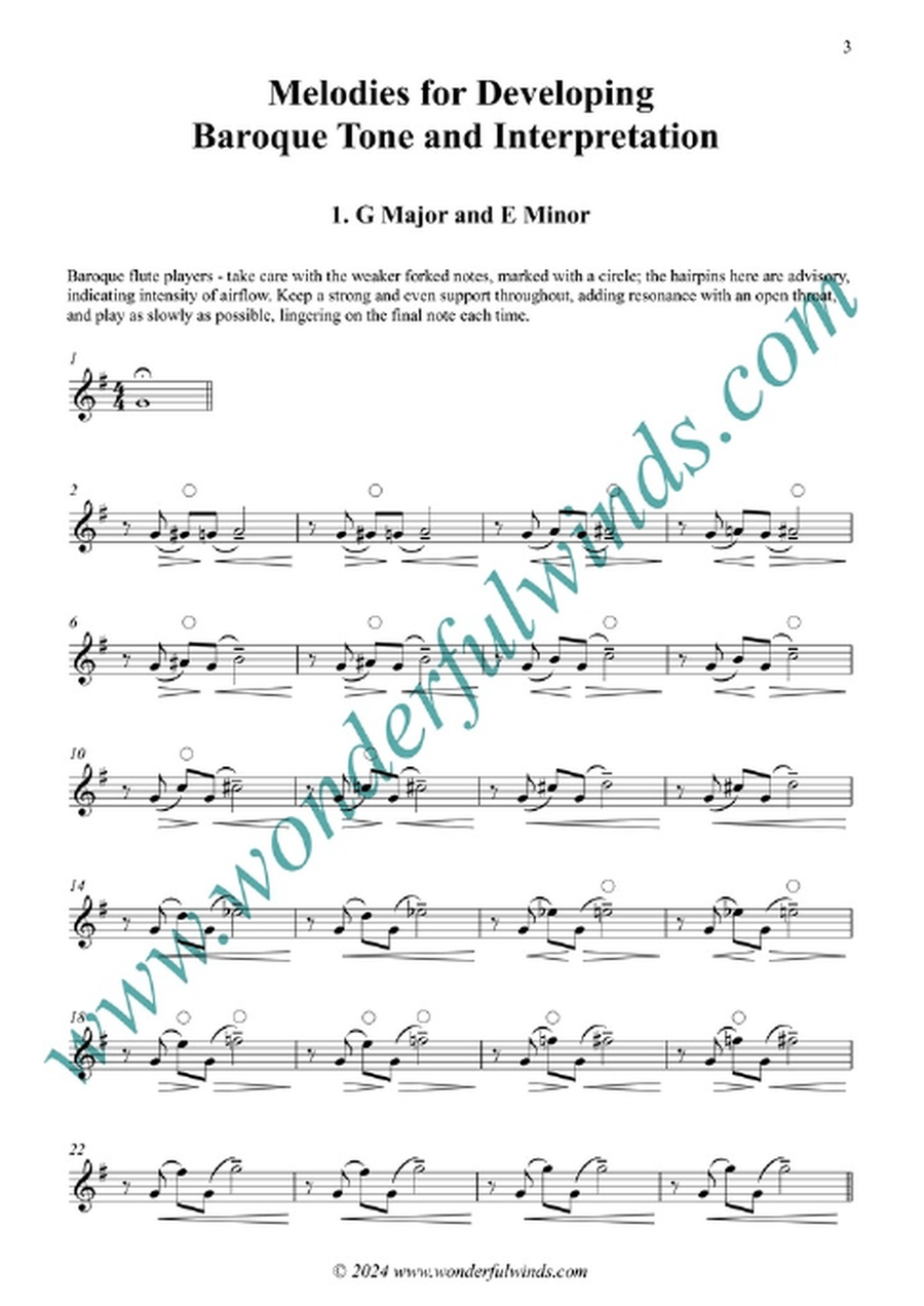 Melodies for Developing Baroque Tone and Interpretation Flute scores gallery preview page 2