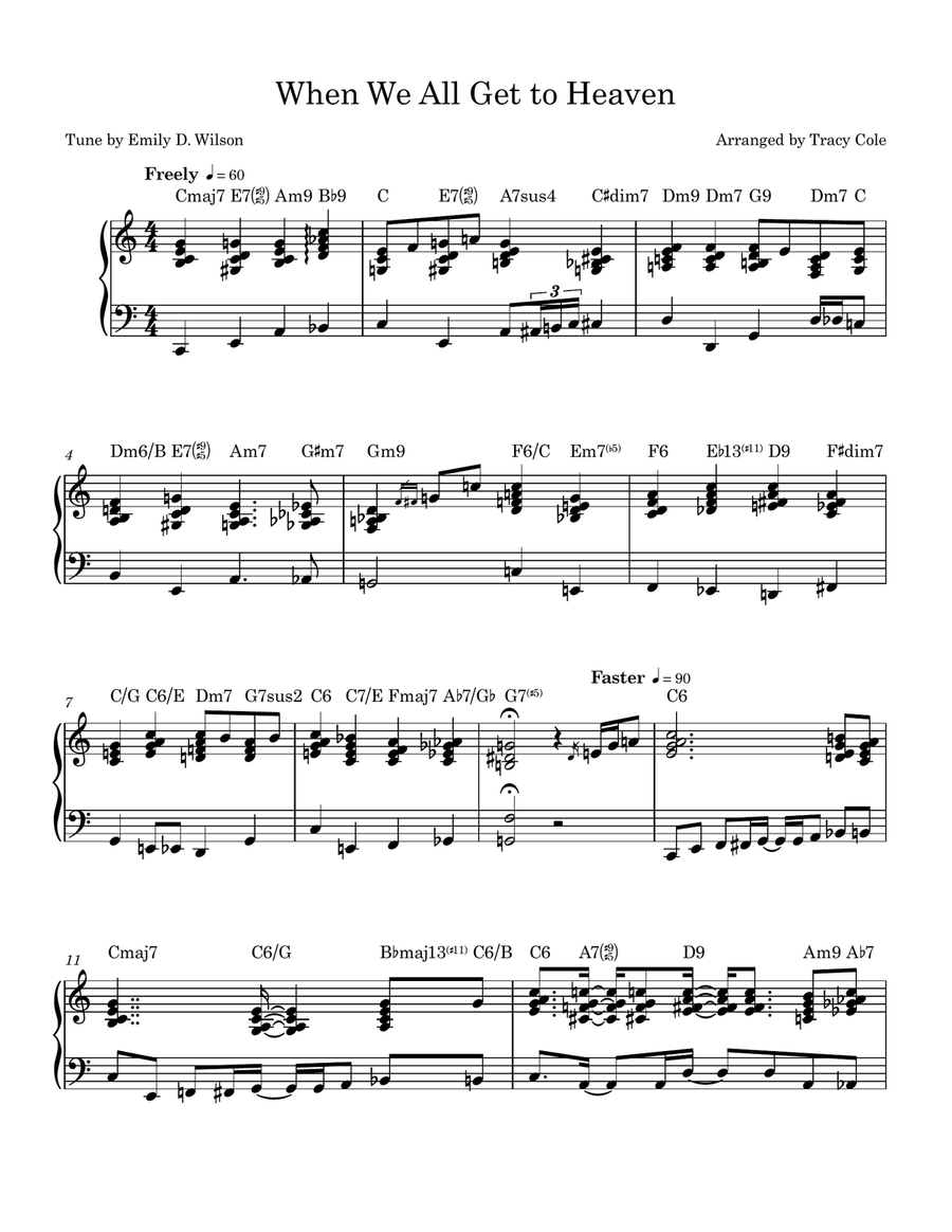 When We All Get to Heaven Piano Solo scores gallery preview page 1