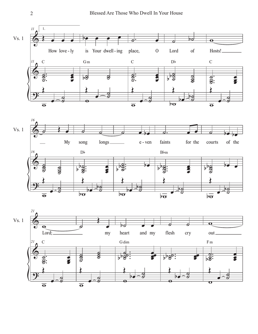 Blessed Are Those Who Dwell In Your House (2-part choir - (SA) SA scores gallery preview page 2