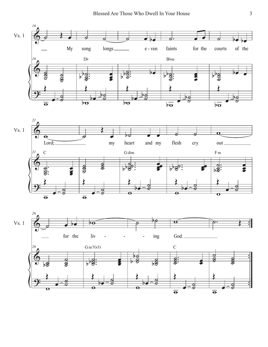 Blessed Are Those Who Dwell In Your House (SATB) 4-Part scores gallery preview page 3