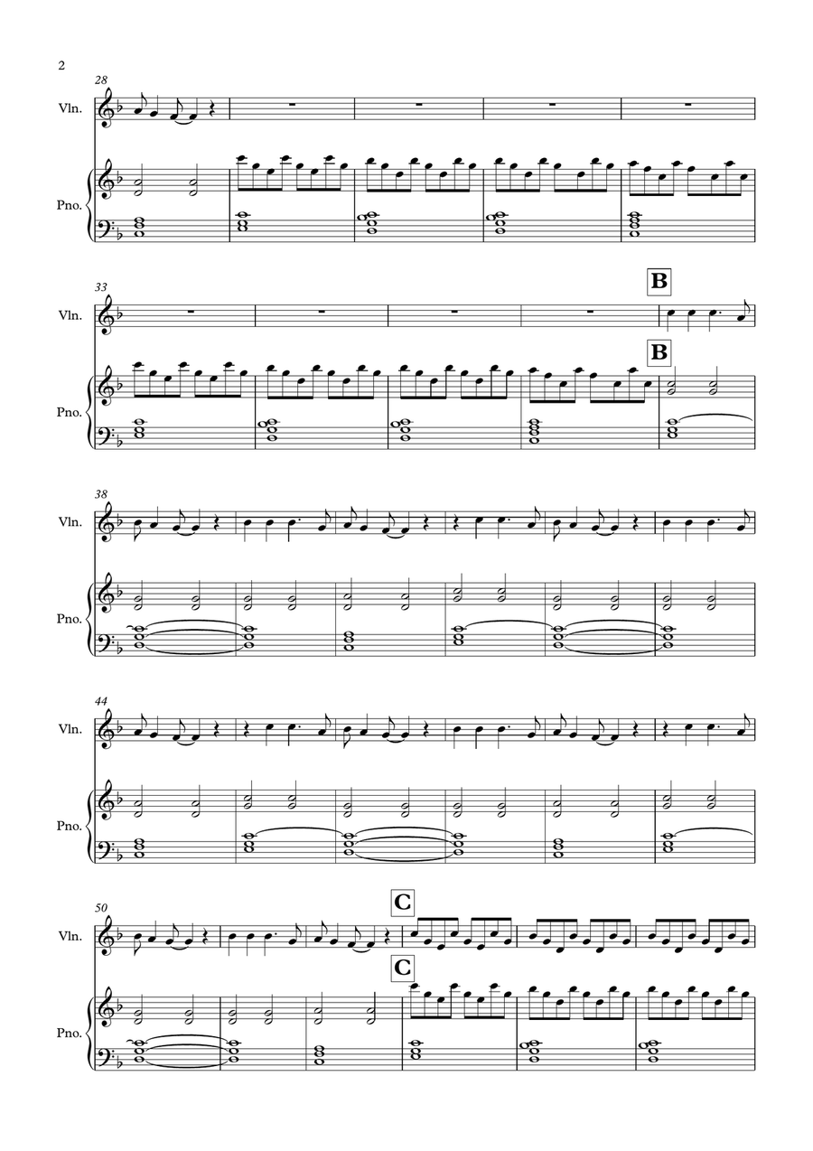 Clocks Clocks Violin Solo scores gallery preview page 2