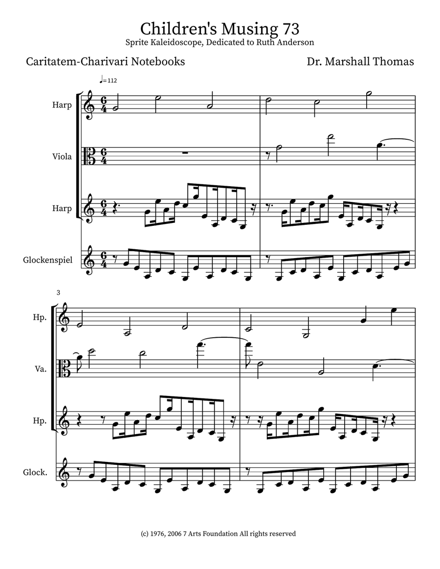 Children's Musing 73 Children's Musing 73 Small Ensemble scores gallery preview page 1