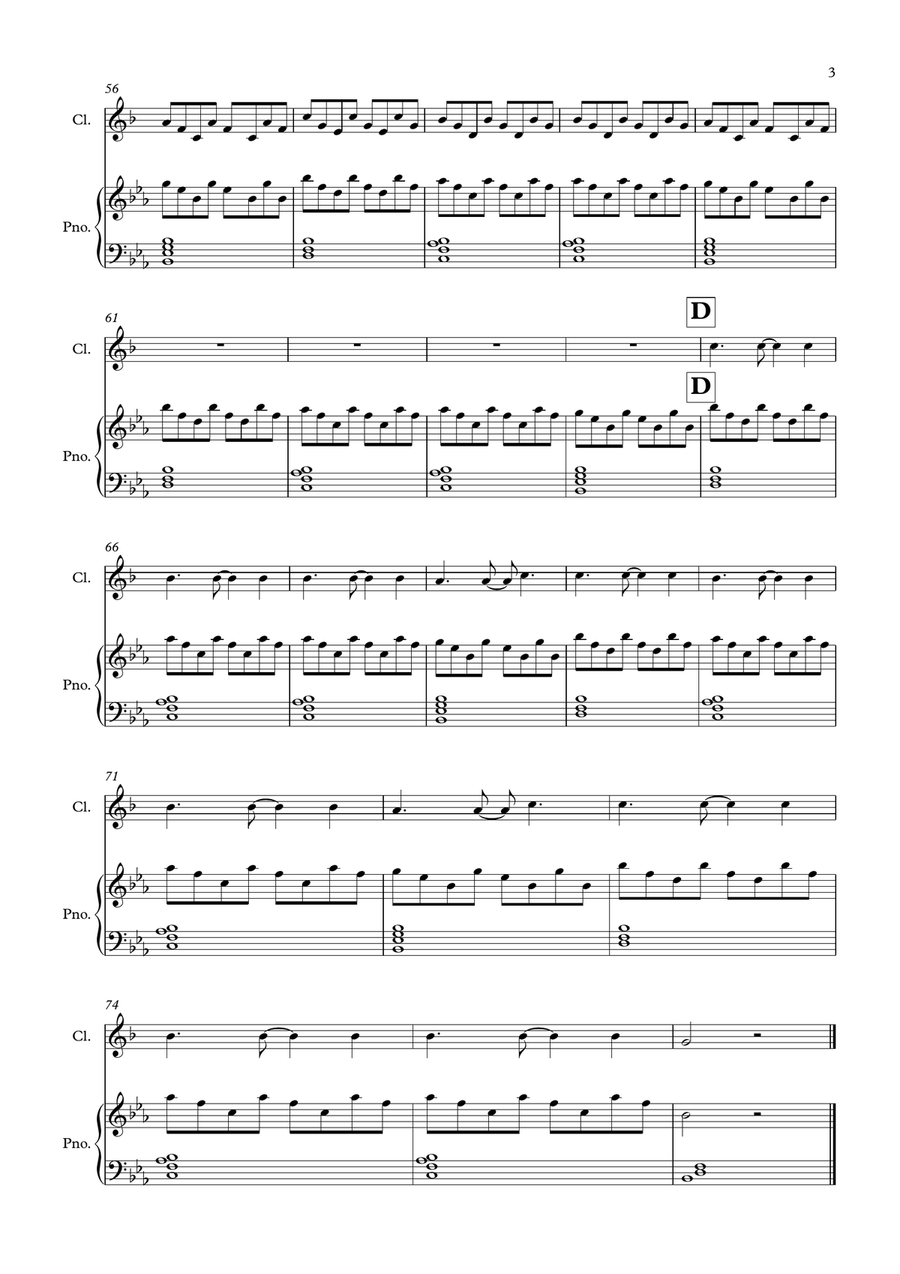 Clocks Clocks Clarinet Solo scores gallery preview page 3
