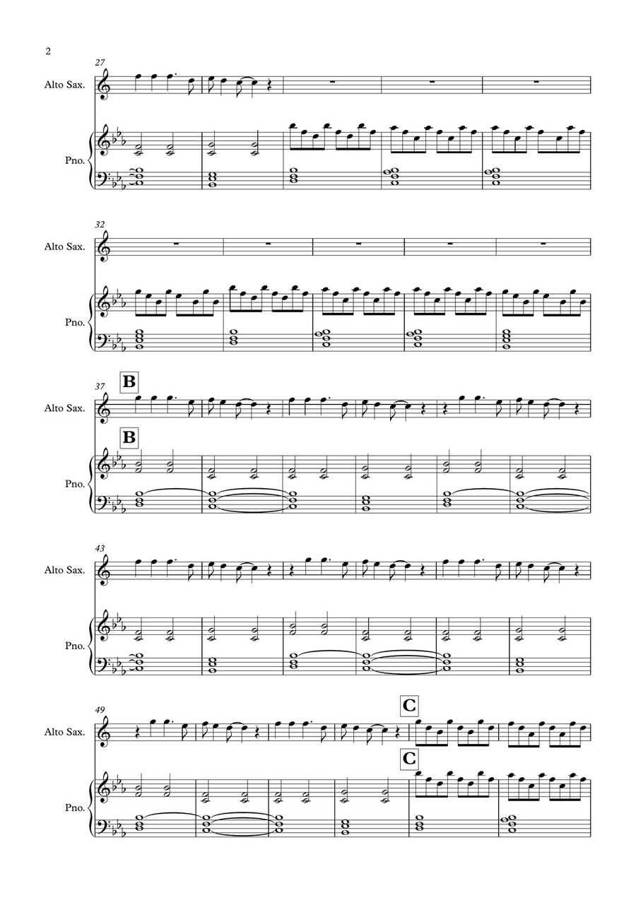 Clocks Clocks Alto Saxophone scores gallery preview page 2