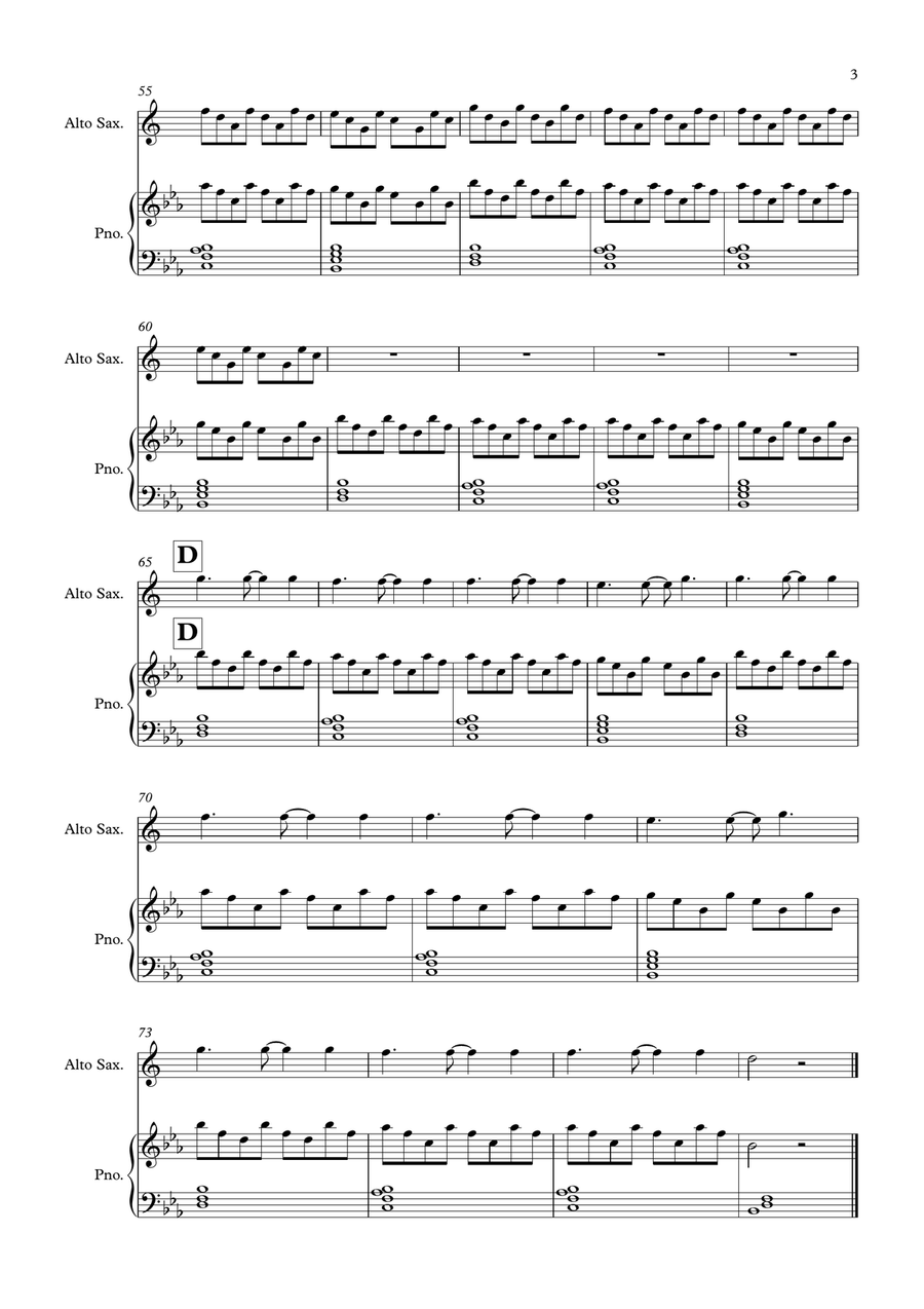 Clocks Clocks Alto Saxophone scores gallery preview page 3