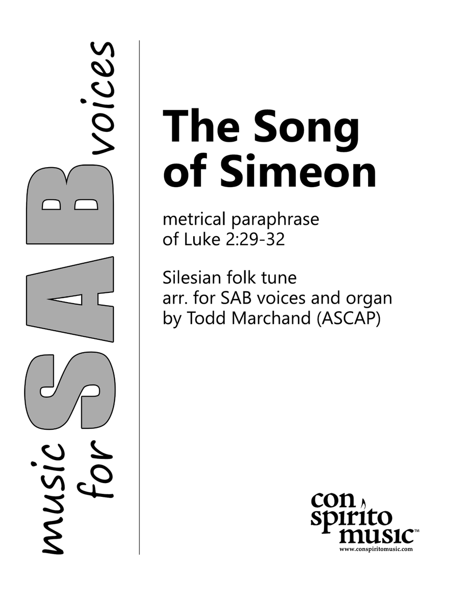 The Song of Simeon — SAB voices, organ 3-Part scores gallery preview page 1