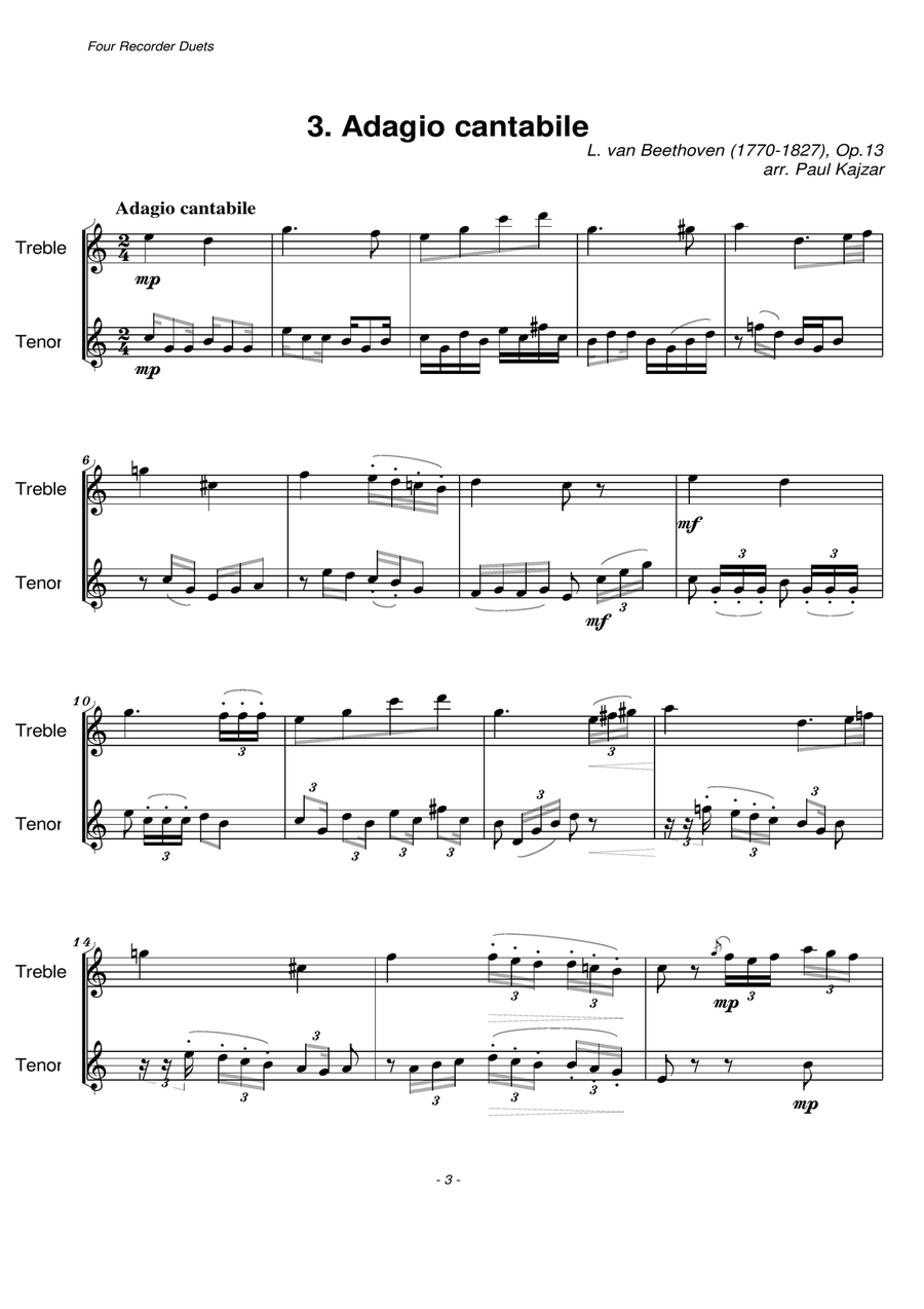 Four Recorder Duets (Treble and Tenor Recorder Duet) Woodwind Duet scores gallery preview page 4