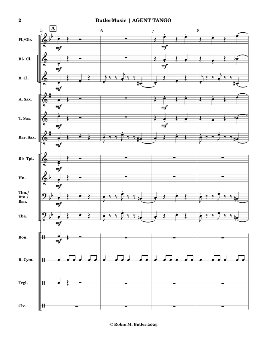 Agent Tango - Grade 1.5 Concert Band Concert Band scores gallery preview page 6