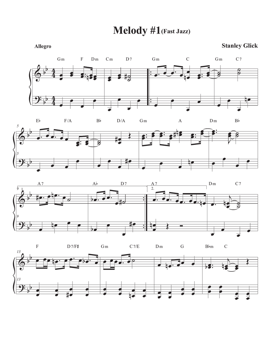 Songs of Easy Play Jazz Book #2 Piano Solo scores gallery preview page 1