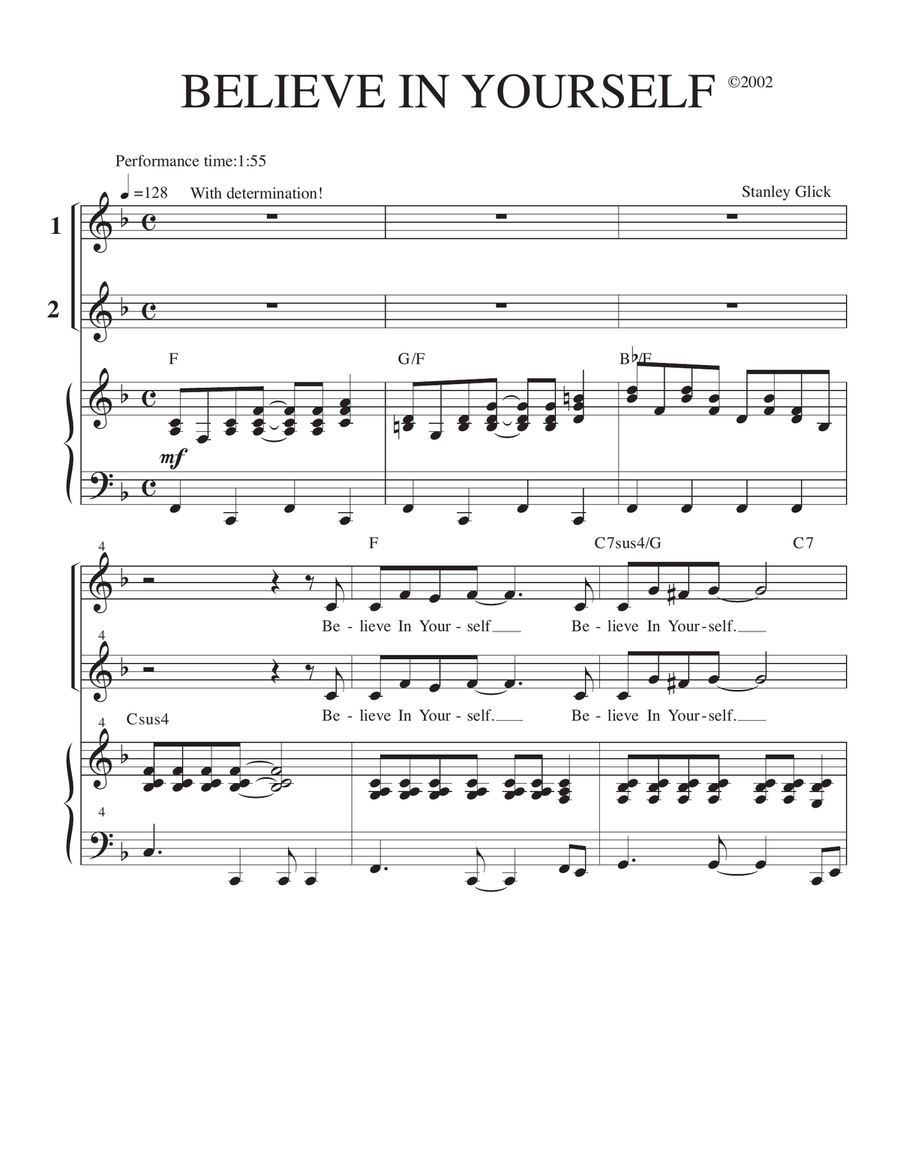 Believe In Yourself Believe In Yourself 2-Part scores gallery preview page 1
