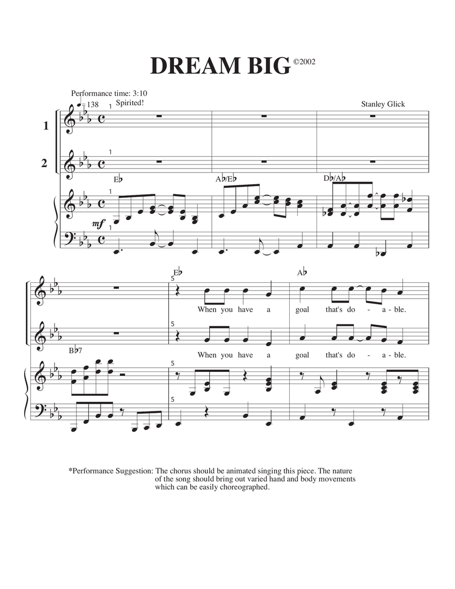Dream Big Dream Big 2-Part scores gallery preview page 1
