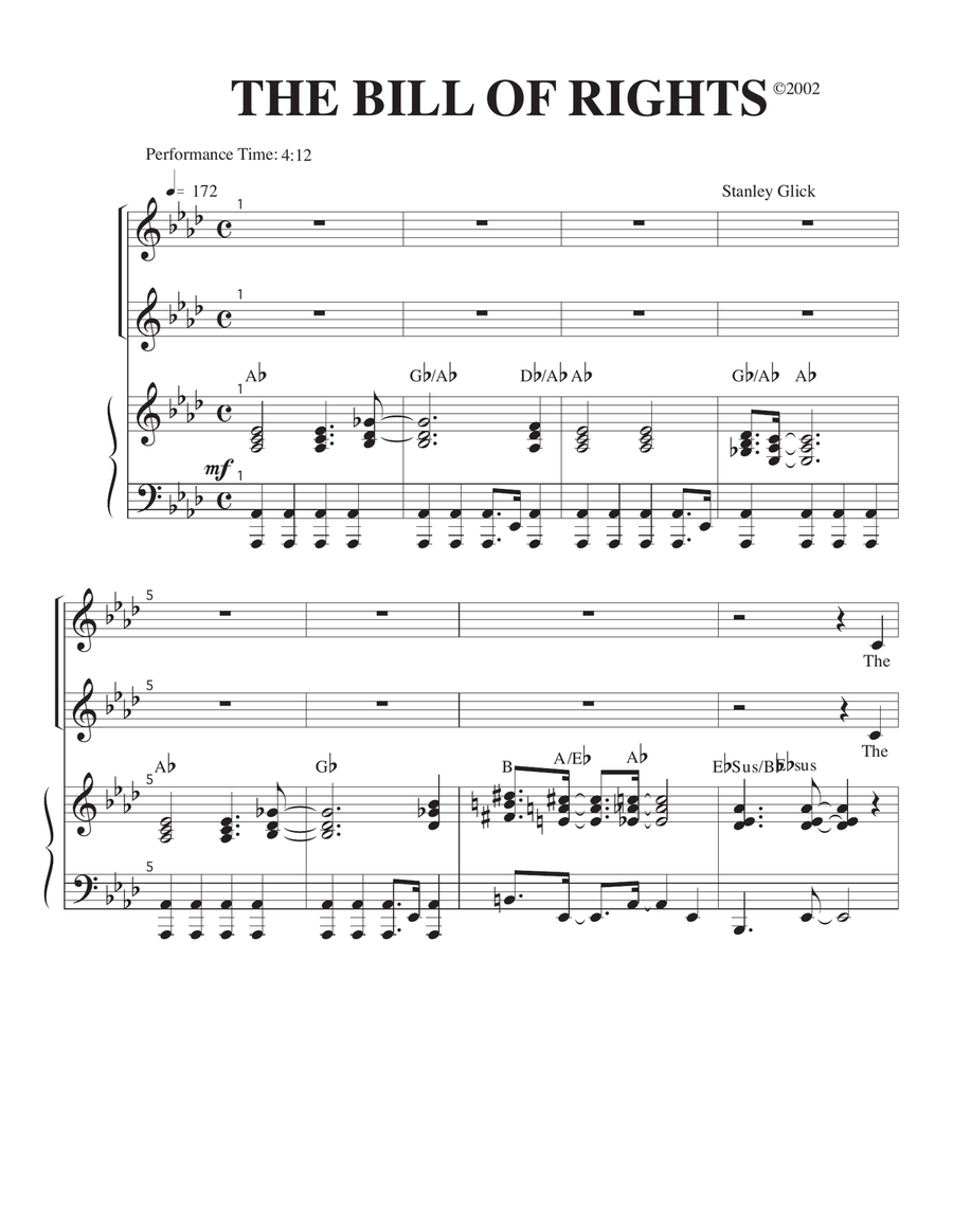 The Bill of Rights The Bill of Rights 2-Part scores gallery preview page 1