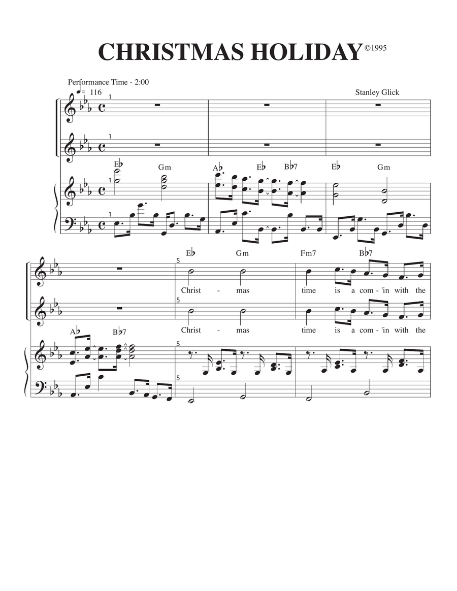 Christmas Holiday Christmas Holiday 2-Part scores gallery preview page 1