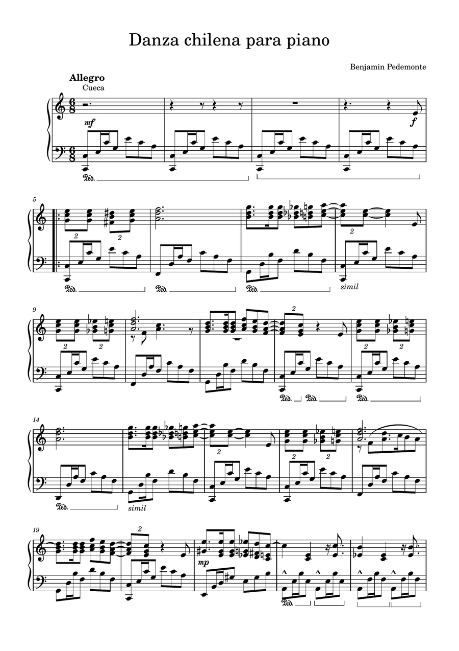 Danza chilena para piano Danza chilena para piano Piano Solo scores gallery preview page 1