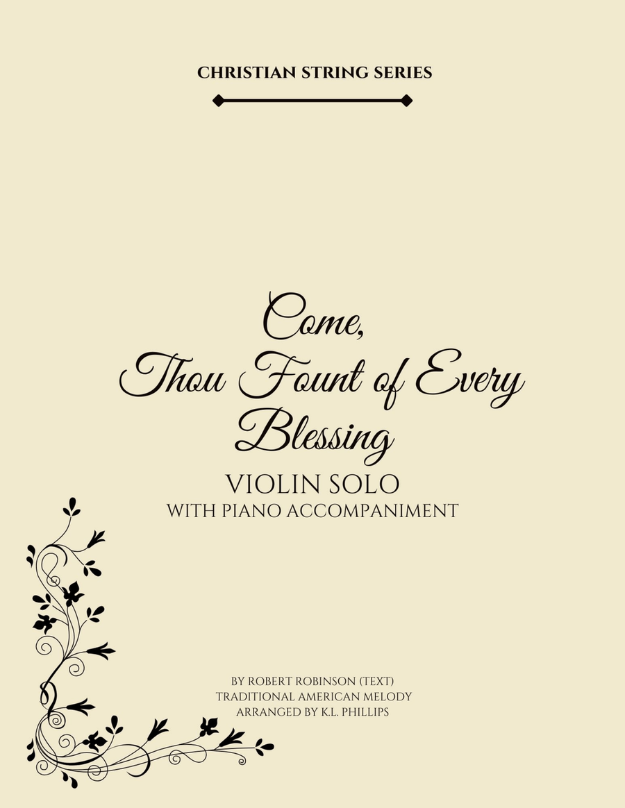 Come, Thou Fount of Every Blessing - Violin Solo with Piano Accompaniment Violin Solo scores gallery preview page 1