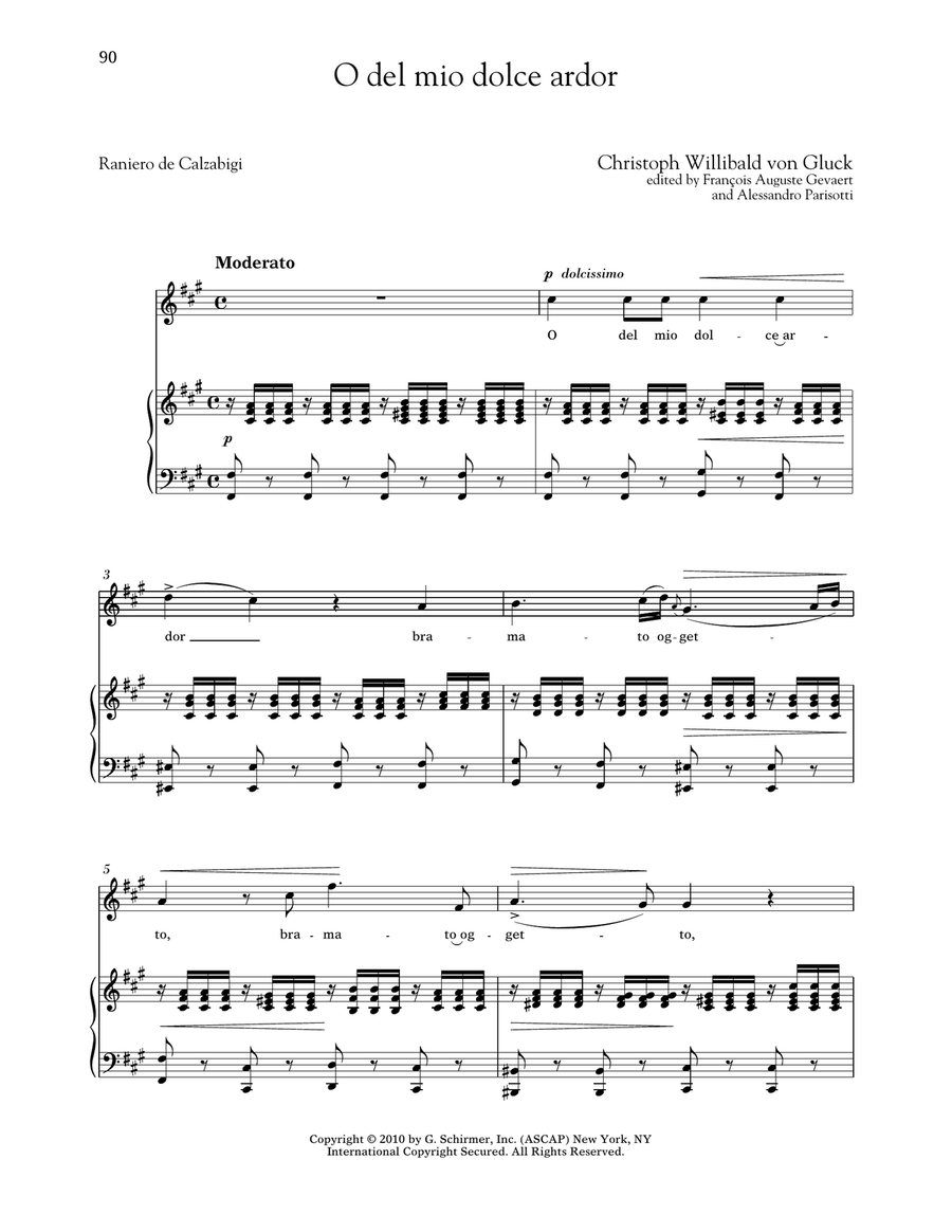 O Del Mio Dolce Ardor (High Voice) High Voice scores gallery preview page 1
