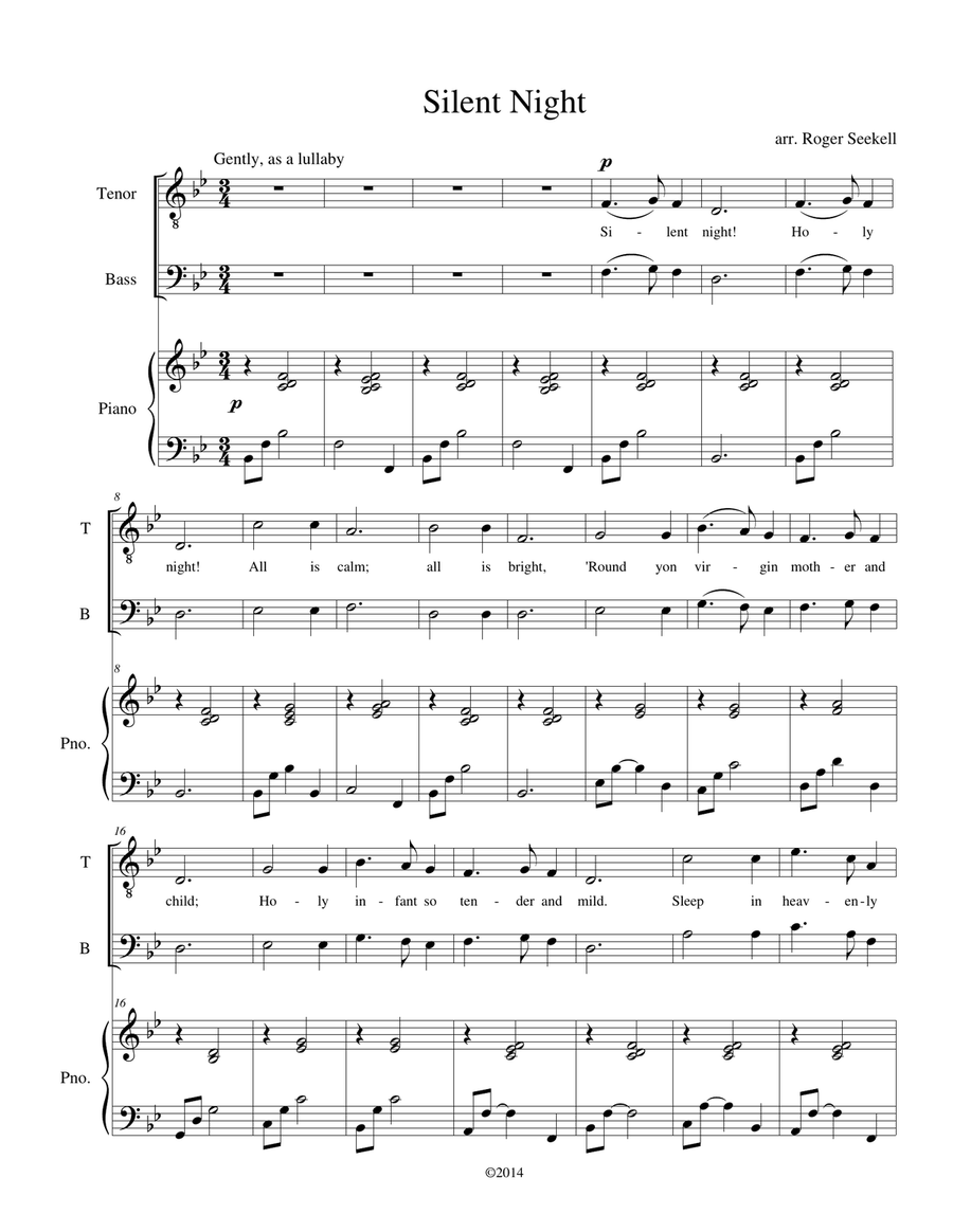 Silent Night Silent Night TTBB scores gallery preview page 1