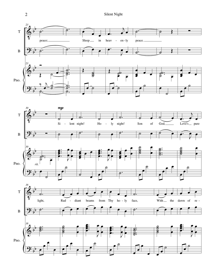 Silent Night Silent Night TTBB scores gallery preview page 2