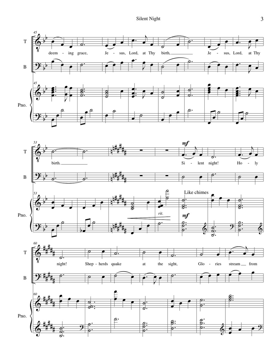 Silent Night Silent Night TTBB scores gallery preview page 3