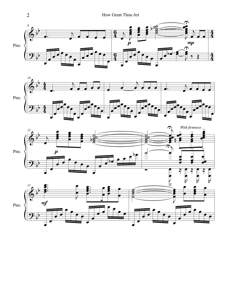 How Great Thou Art How Great Thou Art Piano Solo scores gallery preview page 2