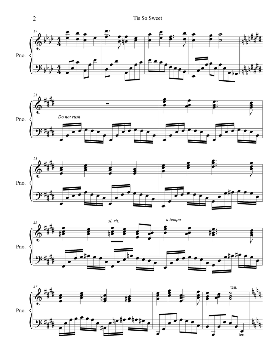'Tis So Sweet 'Tis So Sweet Piano Solo scores gallery preview page 2