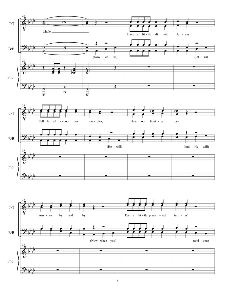 Just A Little Talk With Jesus TTBB scores gallery preview page 3