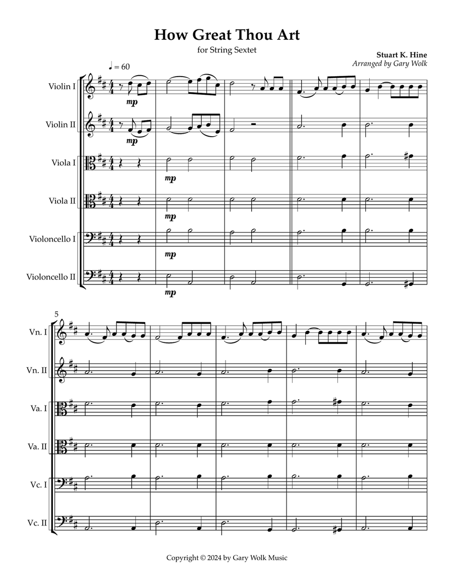 How Great Thou Art How Great Thou Art Cello scores gallery preview page 1