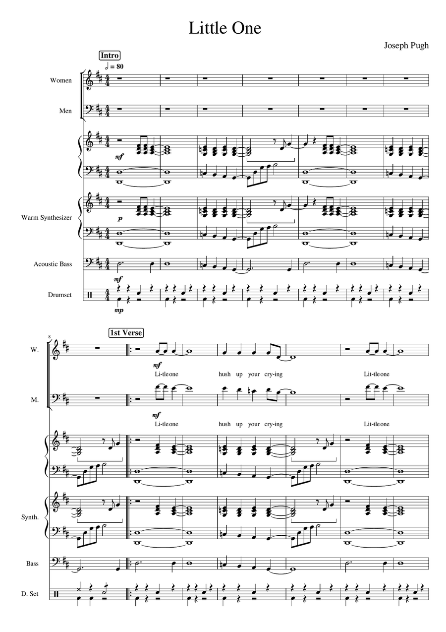 Little One (4-part Choir) 4-Part scores gallery preview page 1
