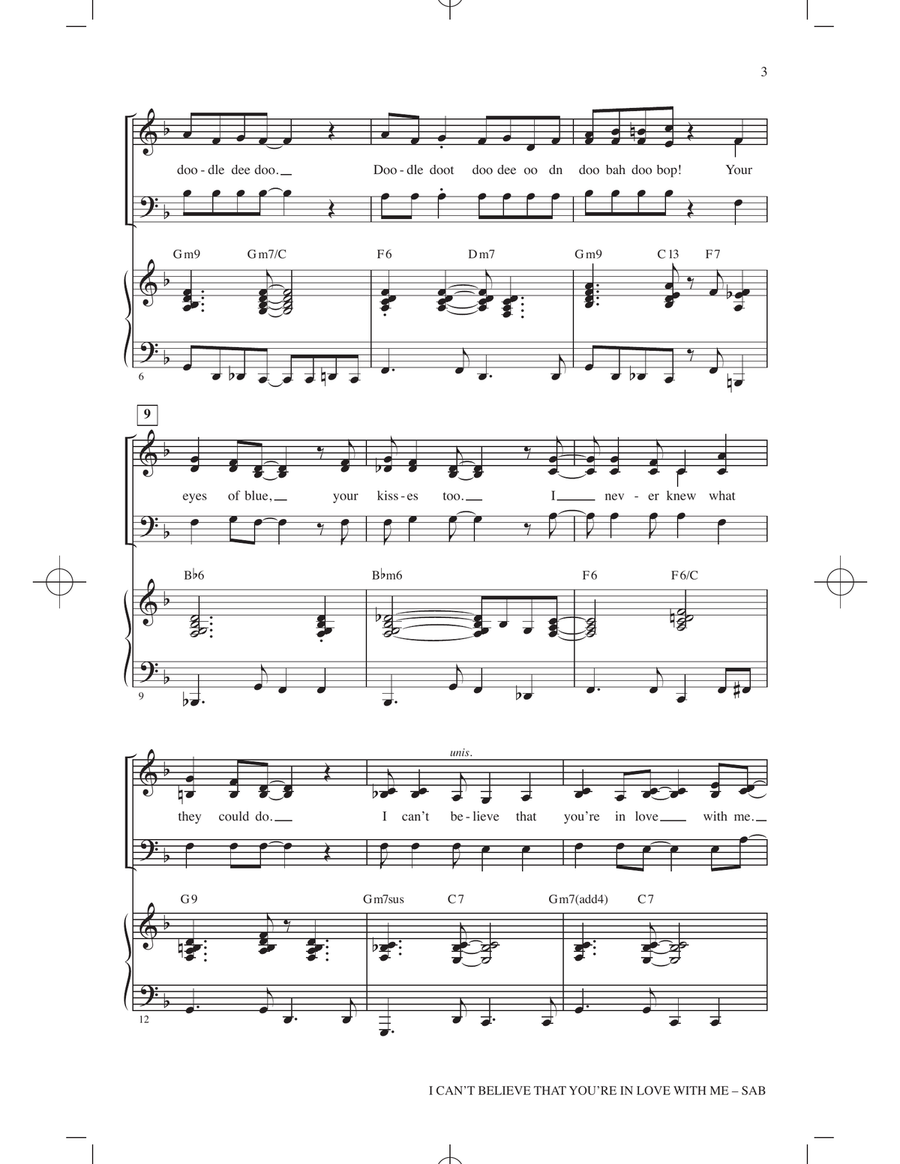 I Can't Believe That You're In Love With Me (arr. Kirby Shaw) 3-Part scores gallery preview page 2