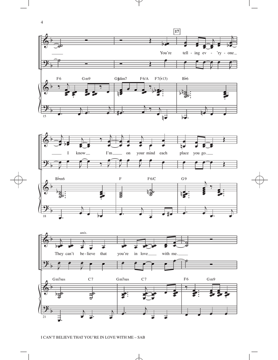 I Can't Believe That You're In Love With Me (arr. Kirby Shaw) 3-Part scores gallery preview page 3