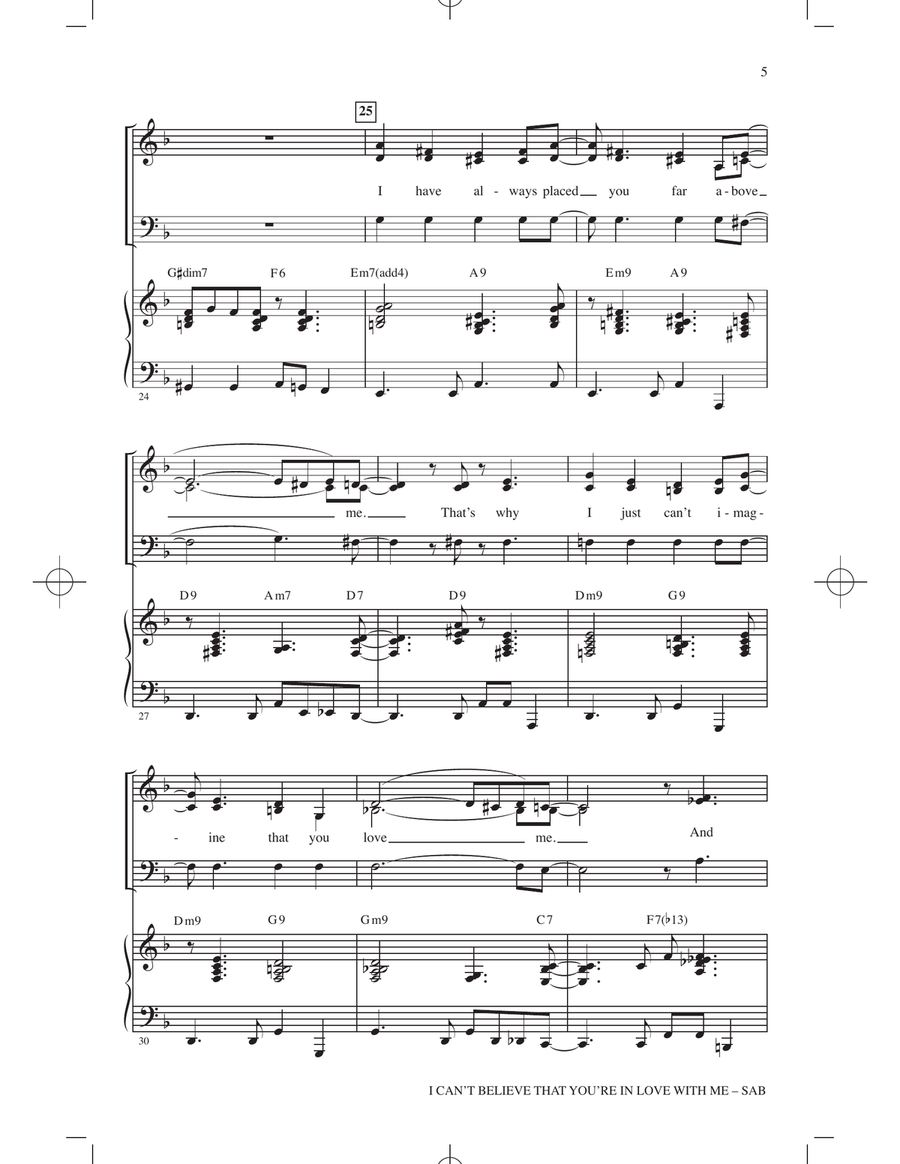 I Can't Believe That You're In Love With Me (arr. Kirby Shaw) 3-Part scores gallery preview page 4