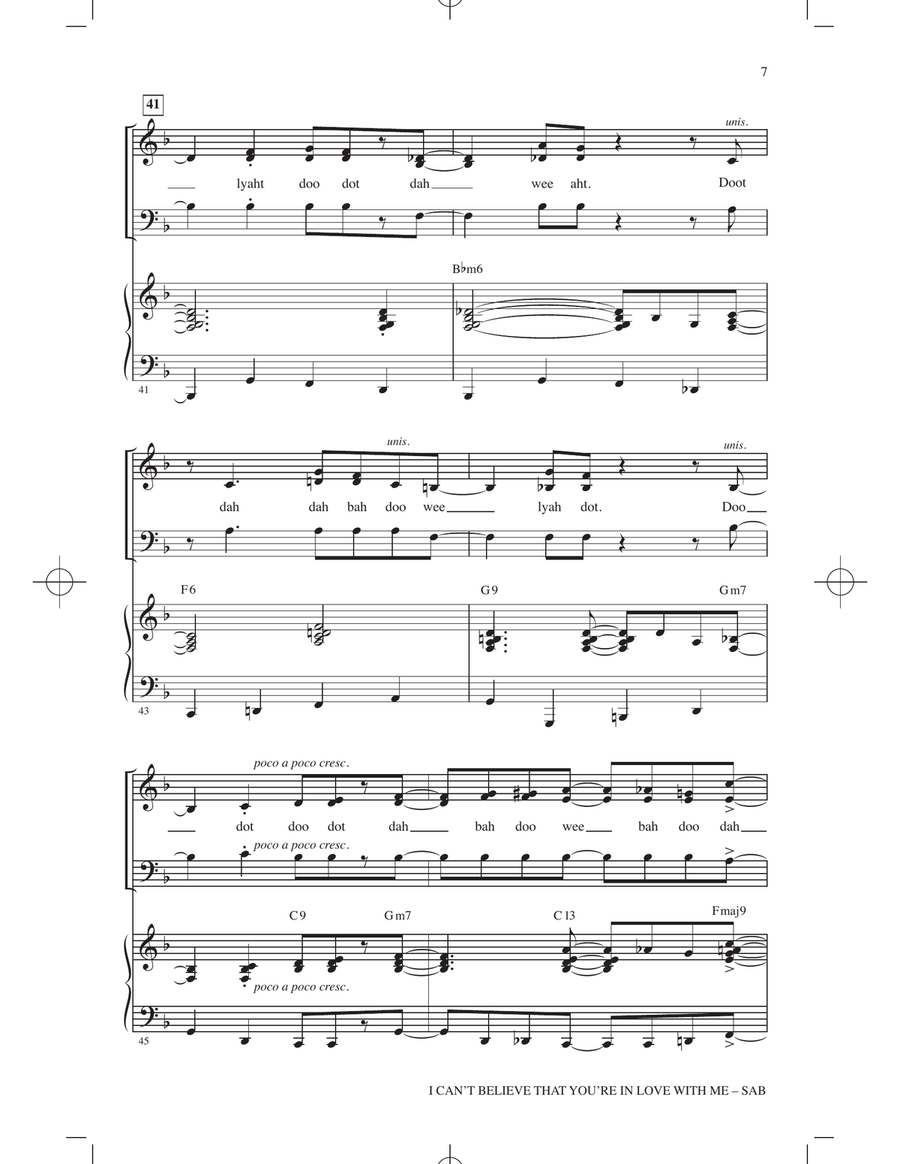 I Can't Believe That You're In Love With Me (arr. Kirby Shaw) 3-Part scores gallery preview page 6