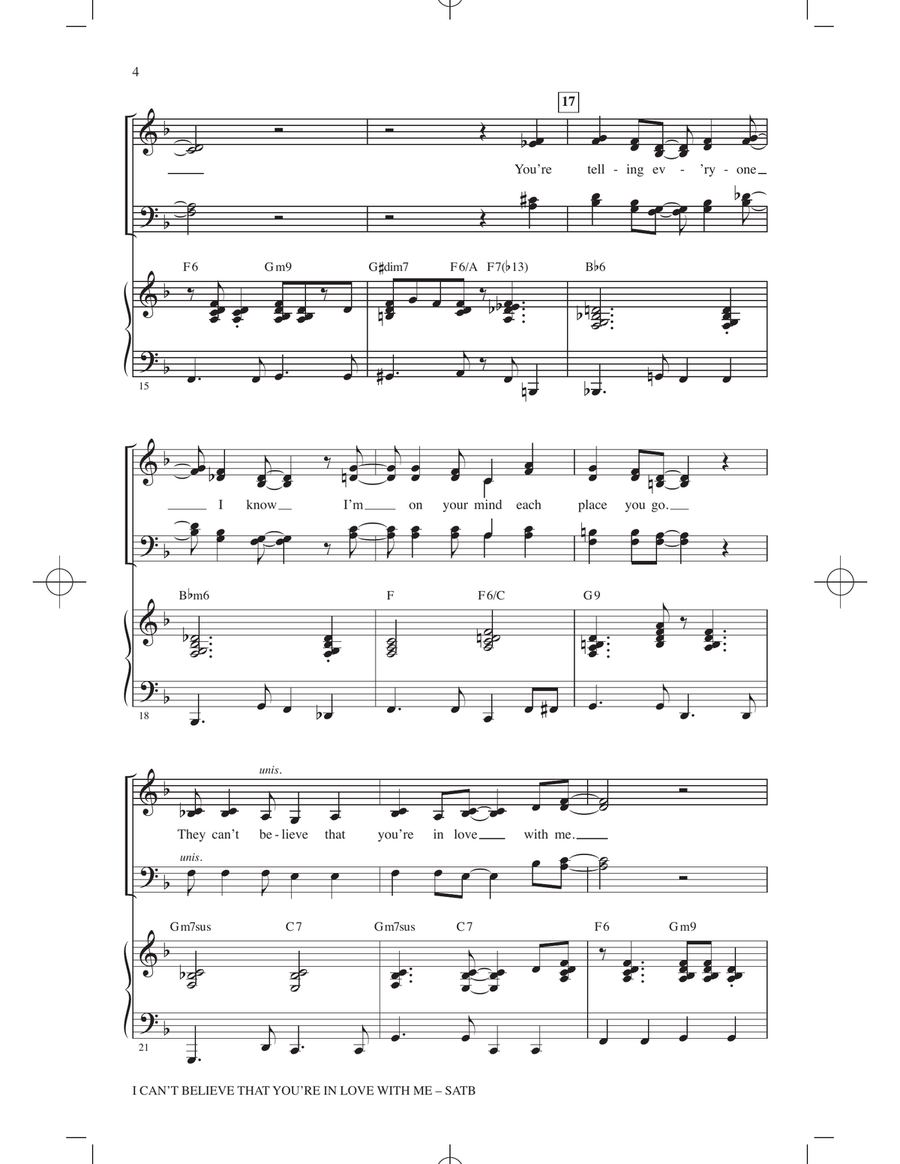 I Can't Believe That You're In Love With Me (arr. Kirby Shaw) by Kirby Shaw 4-Part - Digital Sheet Music page 3