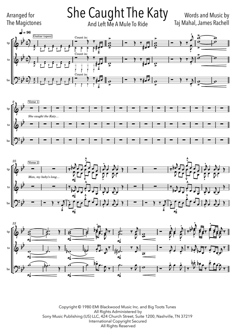 She Caught The Katy And Left Me A Mule To Ride Small Ensemble scores gallery preview page 1