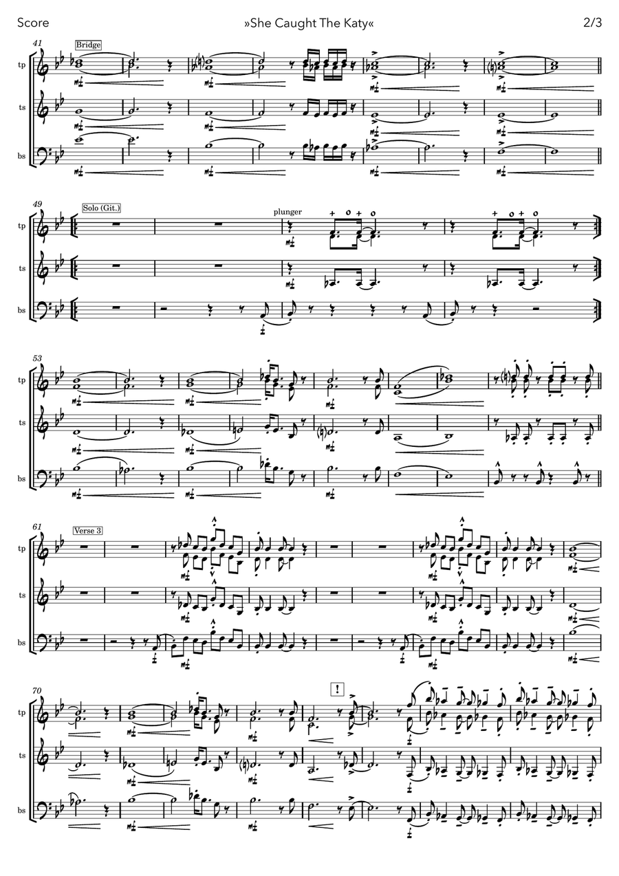 She Caught The Katy And Left Me A Mule To Ride Small Ensemble scores gallery preview page 2