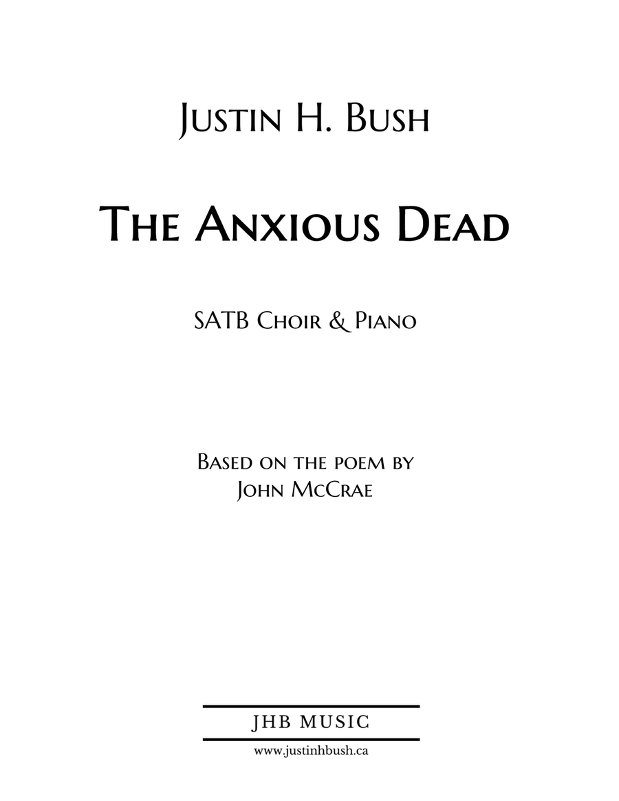The Anxious Dead for SATB Choir & Piano 4-Part scores gallery preview page 1