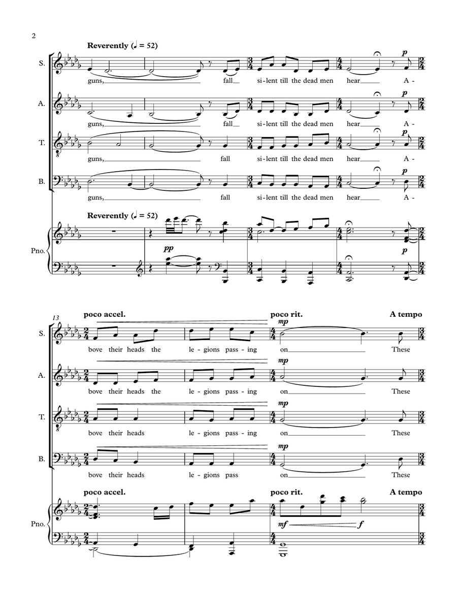 The Anxious Dead for SATB Choir & Piano 4-Part scores gallery preview page 4
