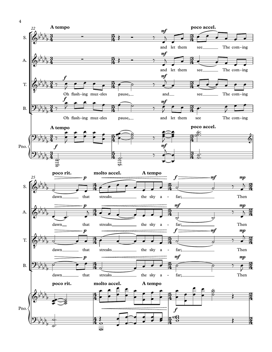 The Anxious Dead for SATB Choir & Piano 4-Part scores gallery preview page 6