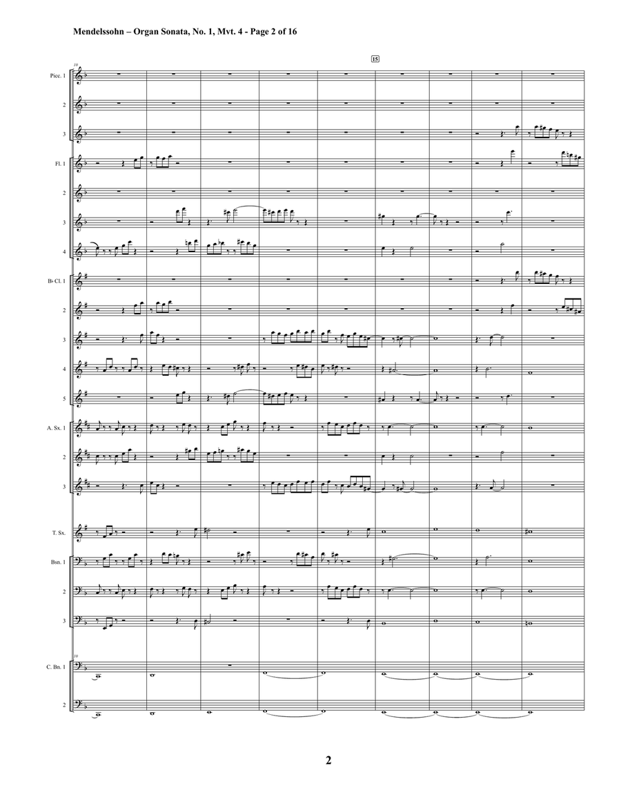 Felix Mendelssohn - Organ Sonata No. 1, Mvt 4 (Woodwind Choir) Felix Mendelssohn - Organ Sonata No. 1, Mvt 4 (Woodwind Choir) Woodwind Ensemble scores gallery preview page 2