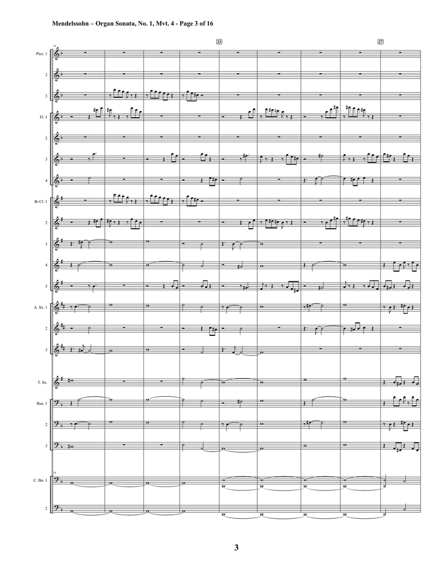Felix Mendelssohn - Organ Sonata No. 1, Mvt 4 (Woodwind Choir) Felix Mendelssohn - Organ Sonata No. 1, Mvt 4 (Woodwind Choir) Woodwind Ensemble scores gallery preview page 3