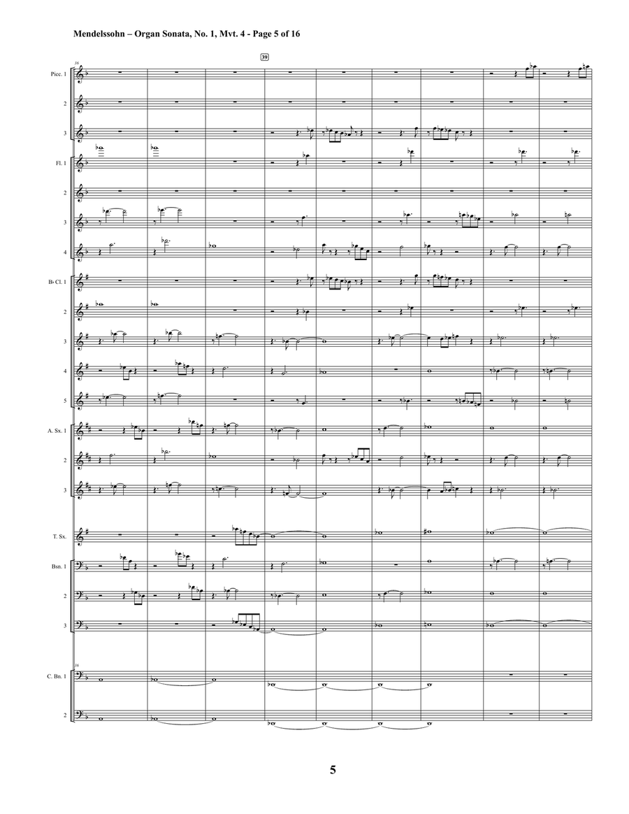 Felix Mendelssohn - Organ Sonata No. 1, Mvt 4 (Woodwind Choir) Felix Mendelssohn - Organ Sonata No. 1, Mvt 4 (Woodwind Choir) Woodwind Ensemble scores gallery preview page 5