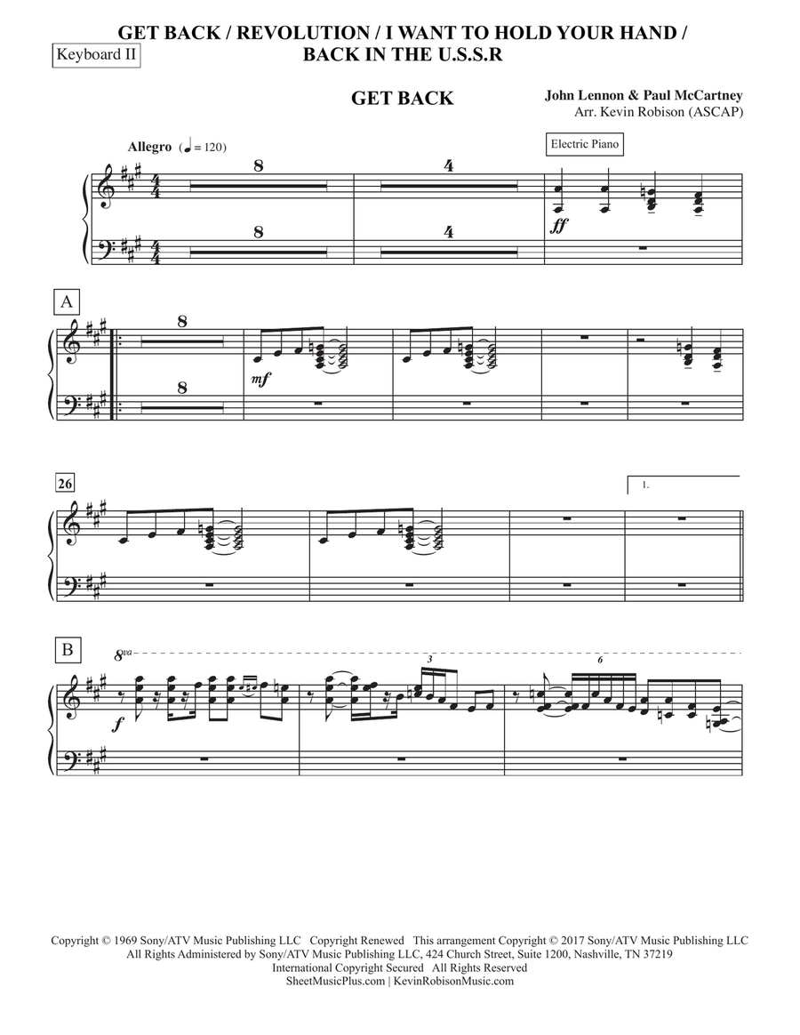 Medley: Get Back with Revolution, I Want To Hold Your Hand, and Back In The U.s.s.r. Small Ensemble scores gallery preview page 1