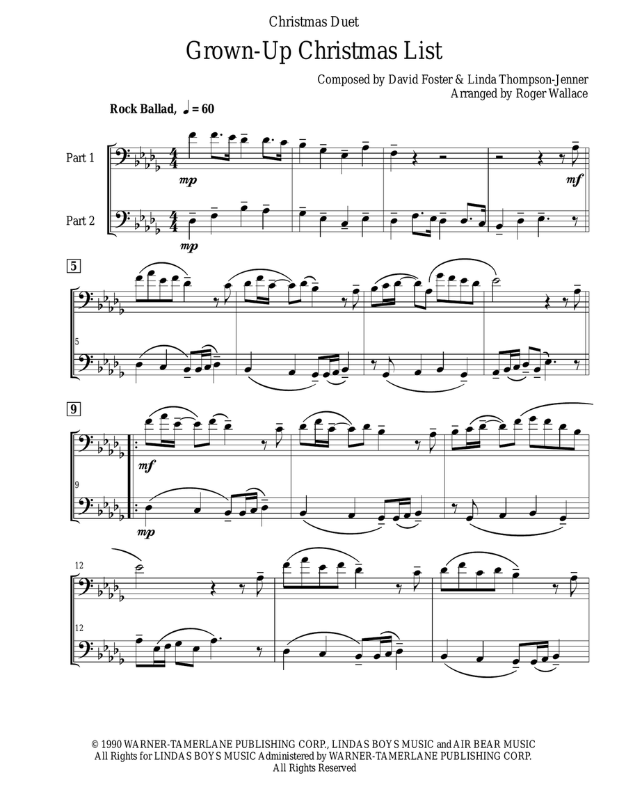 Grown-Up Christmas List Grown-Up Christmas List Trombone Duet scores gallery preview page 2