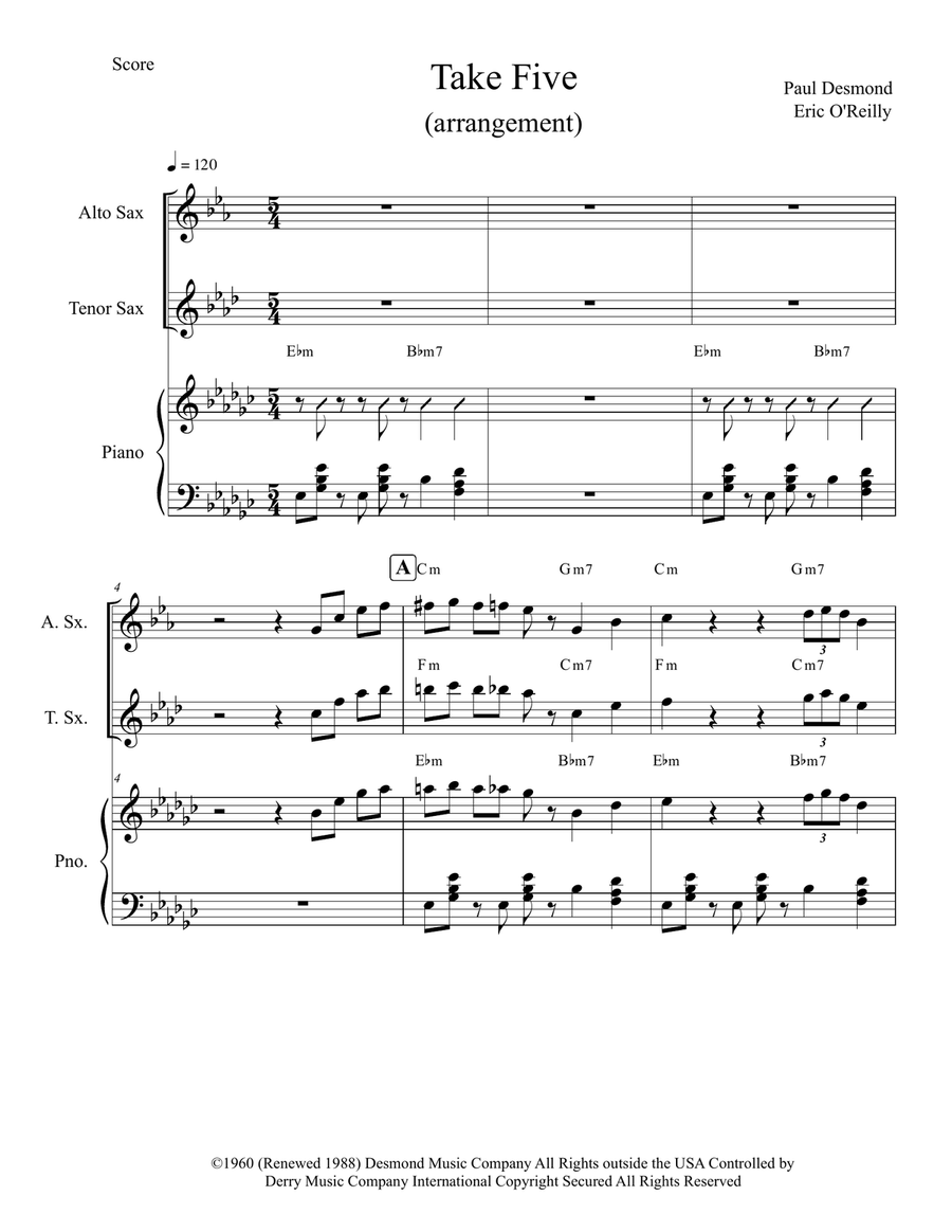 Take Five Take Five Piano scores gallery preview page 1