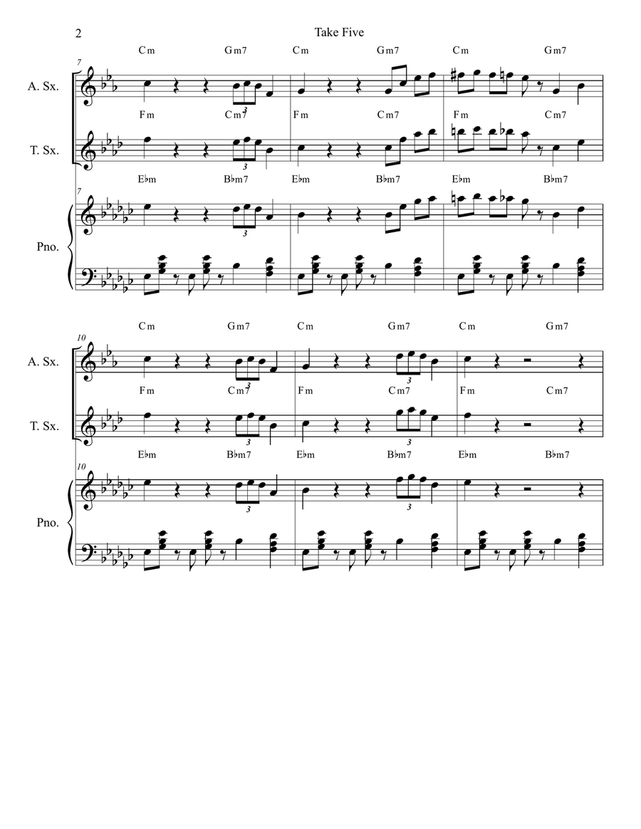 Take Five Take Five Piano scores gallery preview page 2