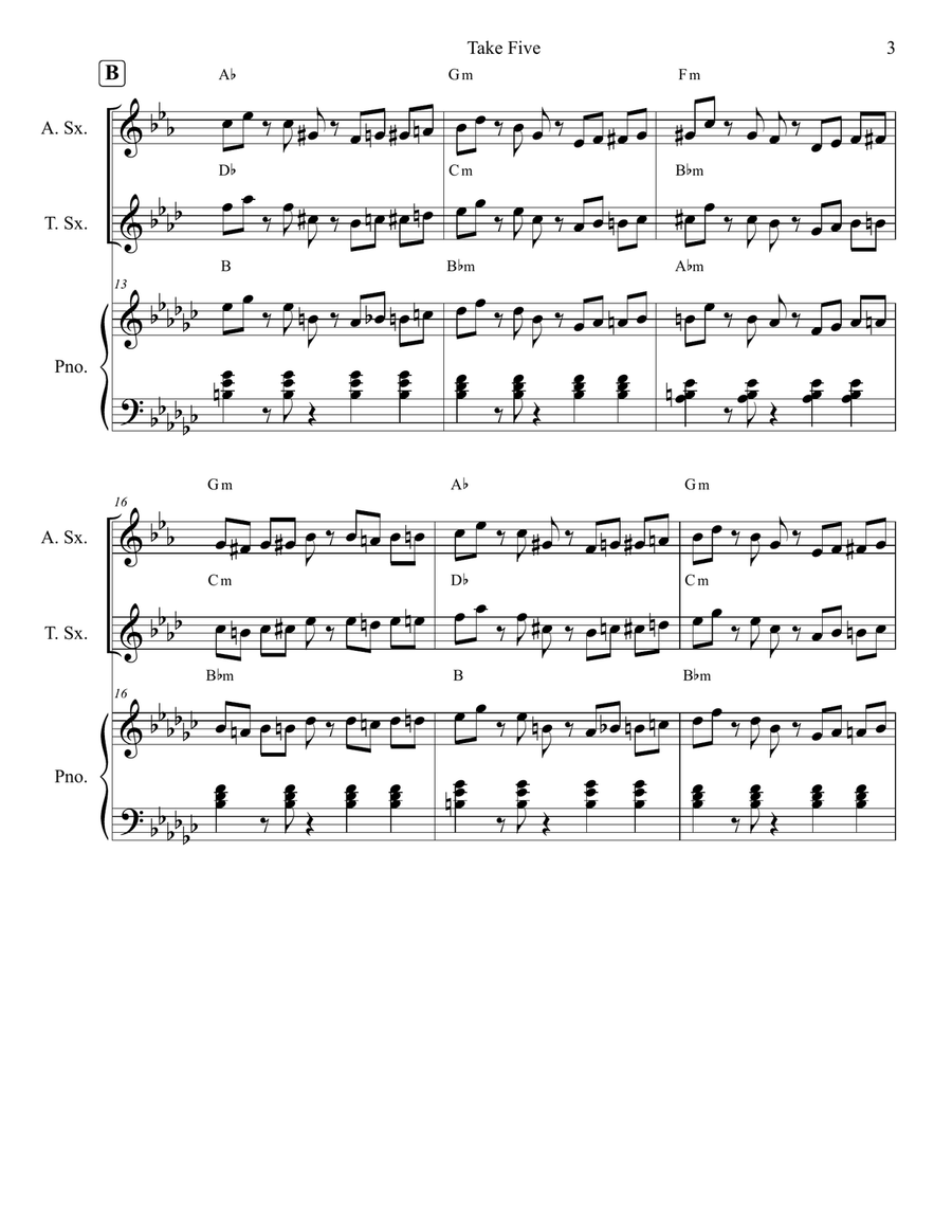 Take Five Take Five Piano scores gallery preview page 3