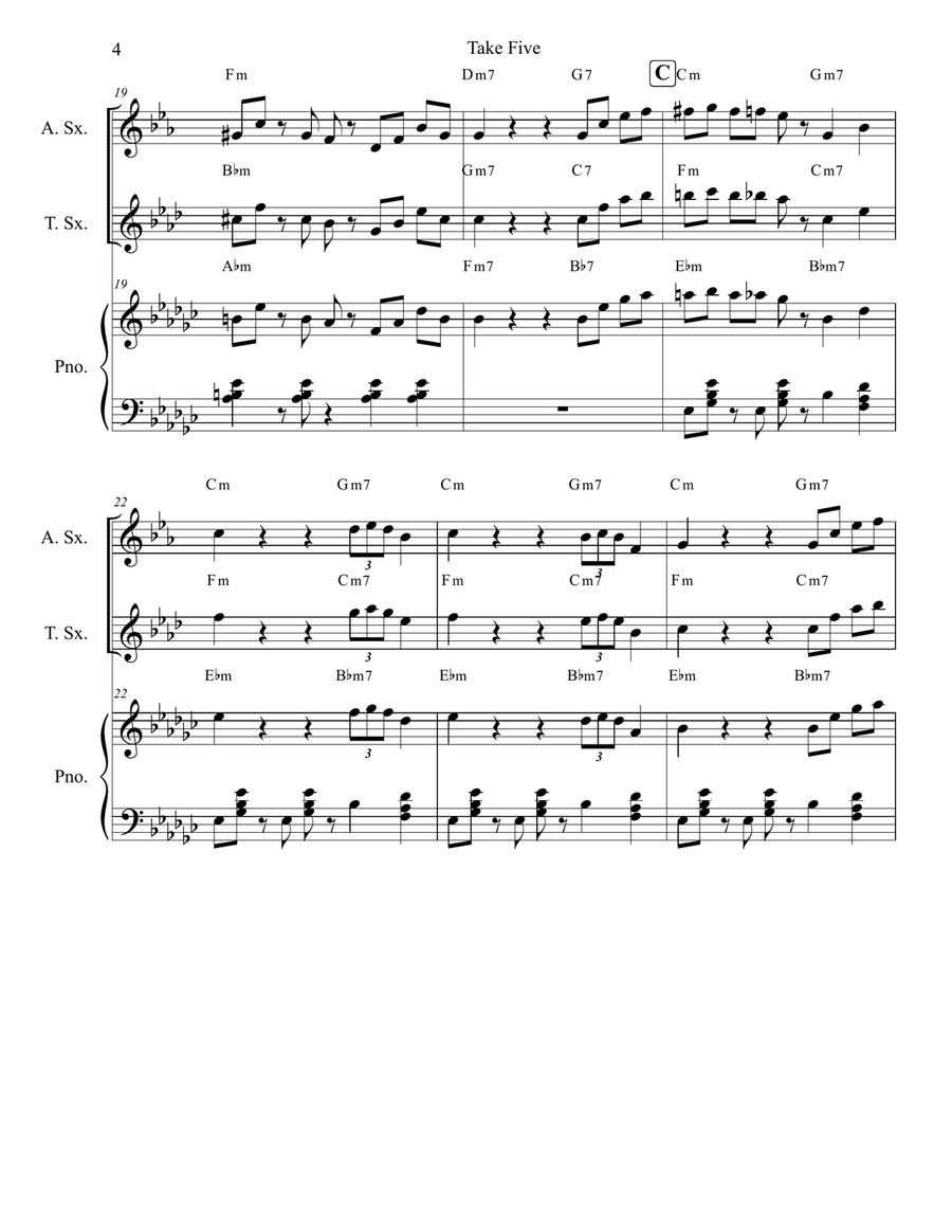 Take Five Take Five Piano scores gallery preview page 4
