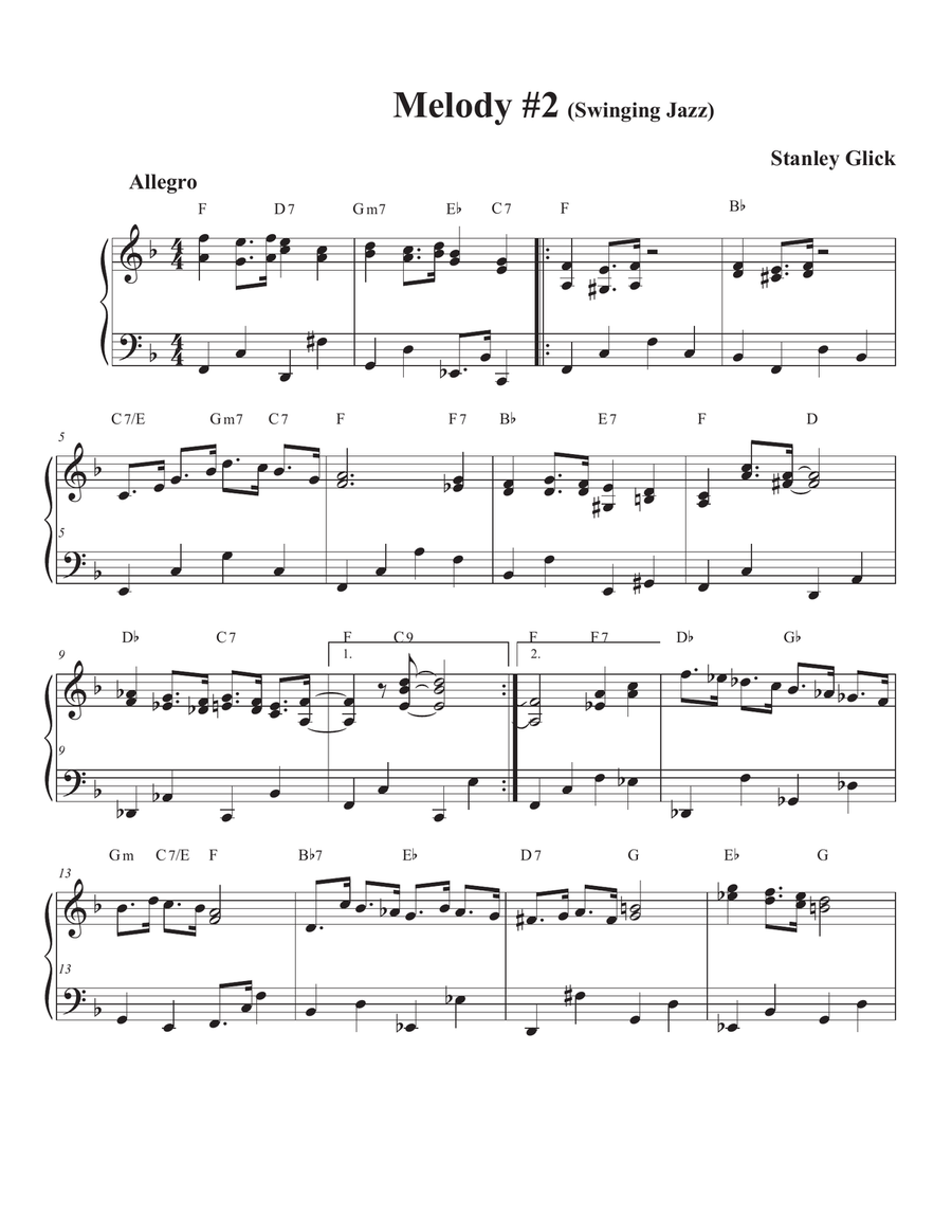 Songs of Easy Play Jazz Book #8 Piano Solo scores gallery preview page 3