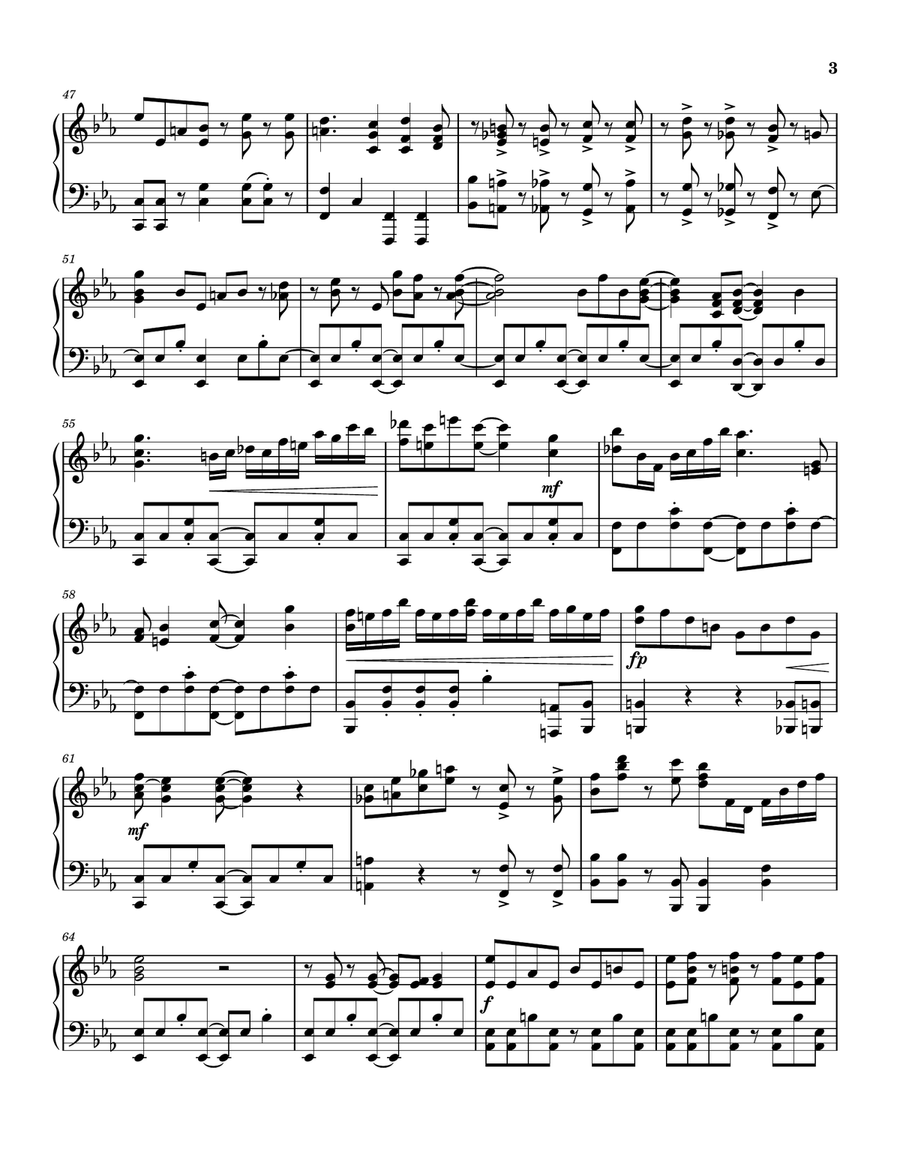 Nocturne in E-flat major (not your mom's version) Piano Solo scores gallery preview page 3
