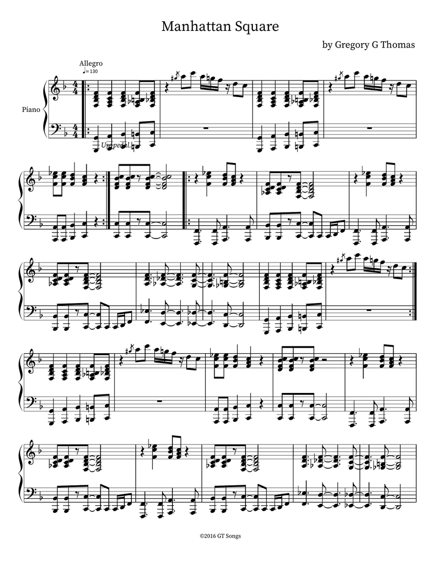 Manhattan Square Manhattan Square Piano scores gallery preview page 1